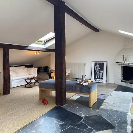 Daire Large Bohemian Loft With Rooftop In Pere Lachaise Paris